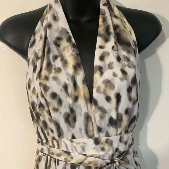 Sheike Untamed Maxi Halter Slit Wrap Dress in animal print - Picture 6 of 10